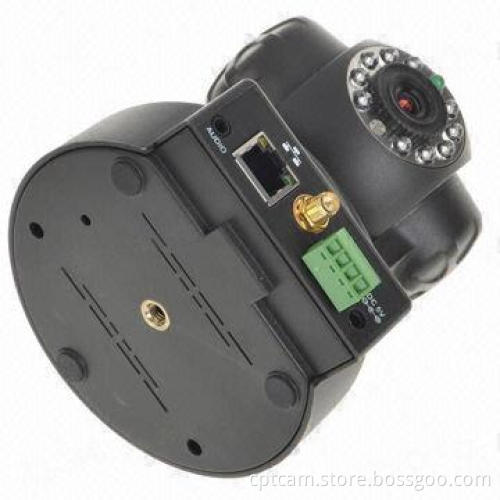 P/T P2P iPhone App MJPEG, Day Night IR Cut Pan and Tilt Wi-Fi IP Camera with 5V DC Voltage